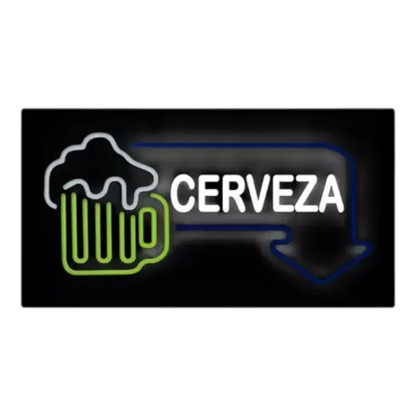 LETRERO LUMINOZO CERVEZA 44x24cm