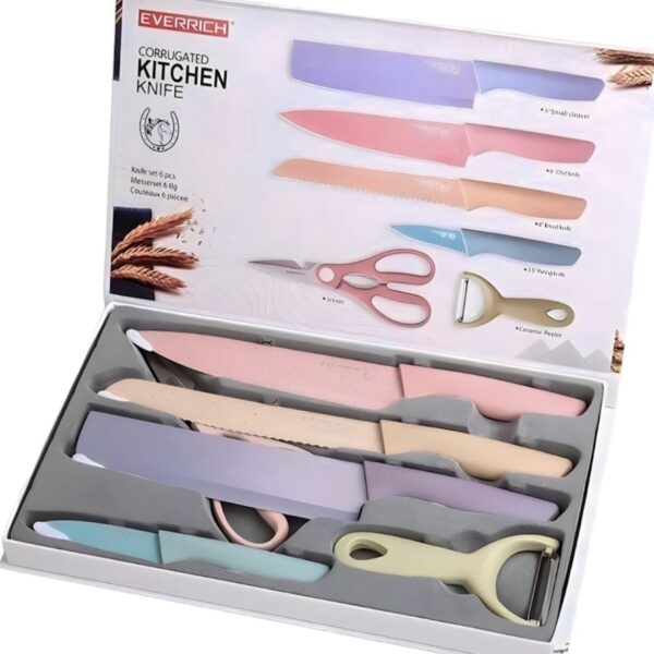 SET 6 UTENSILIOS DE COCINA JUEGO DE CUCHILLOS