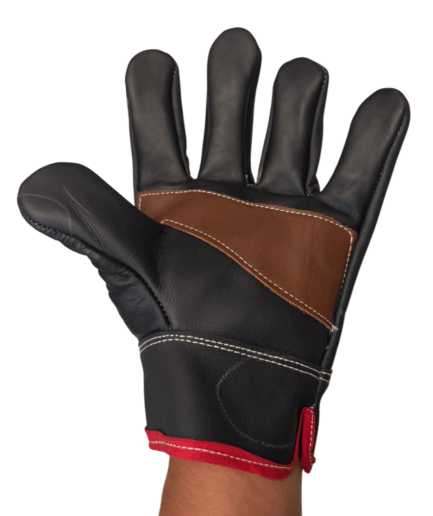 20 Pares Guantes Piel De Res Negros Cortos Palmas Reforzadas Negro