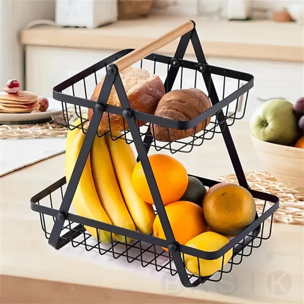 FRUTERO ORGANIZADOR METÁLICO DE 2 NIVELES