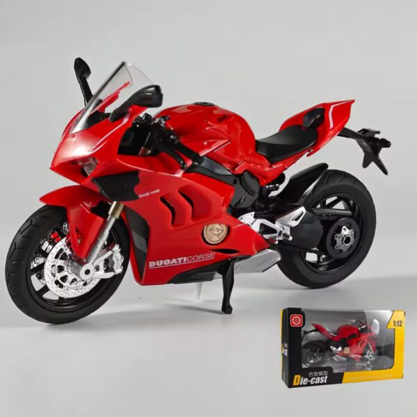 MOTO ESCALA 1:10 DUCATI ROJA V4 LUZ Y SONIDO