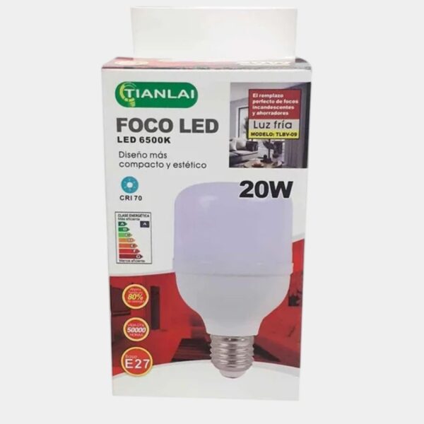 Foco LED Tianlai 20w Luz Blanca - Ilumina 80w