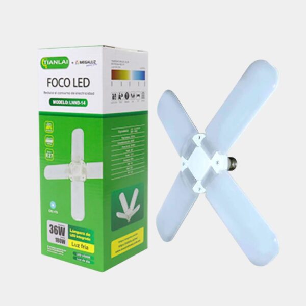 Foco Led 36w 4 Aspas Tianlai Blanco Frío 6500k