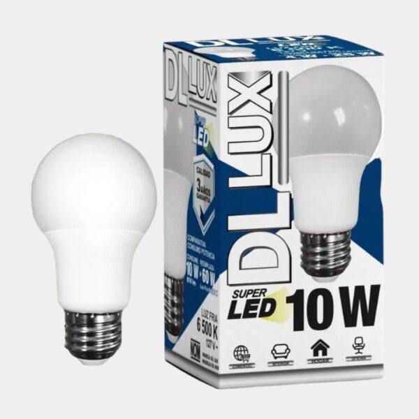 Foco LED Dl Lux 10w Socket e26 Luz Blanca Fría 6500k