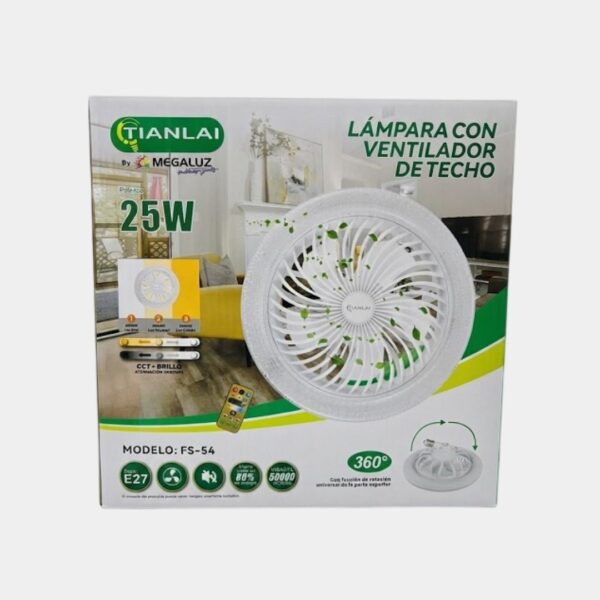 Lampara Ventilador De Techo 25w Control Remoto Interiores